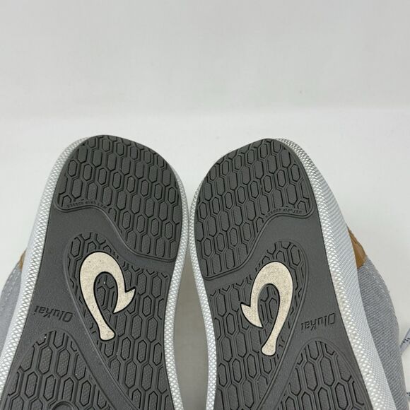 Olukai Nanea Li Shoes Mens 10 Gray Canvas Casual Comfort Lace Up Low Sneakers - Picture 13 of 14
